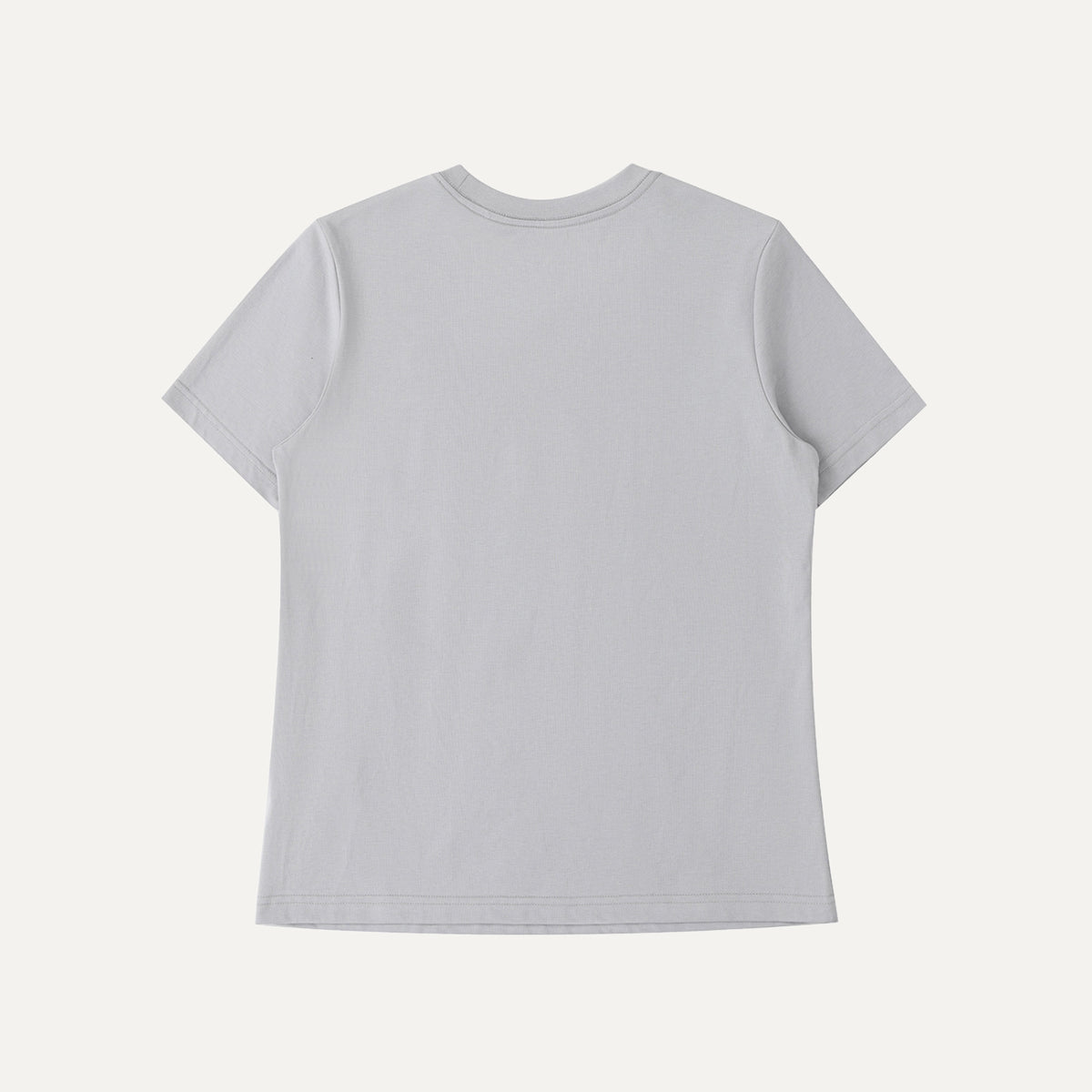 Plain light gray t-shirt on a white background
